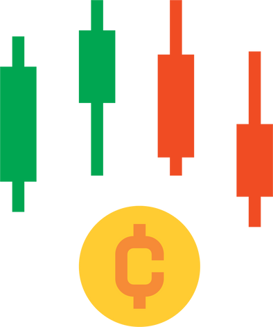 Trading candle graph  flat clipart png.